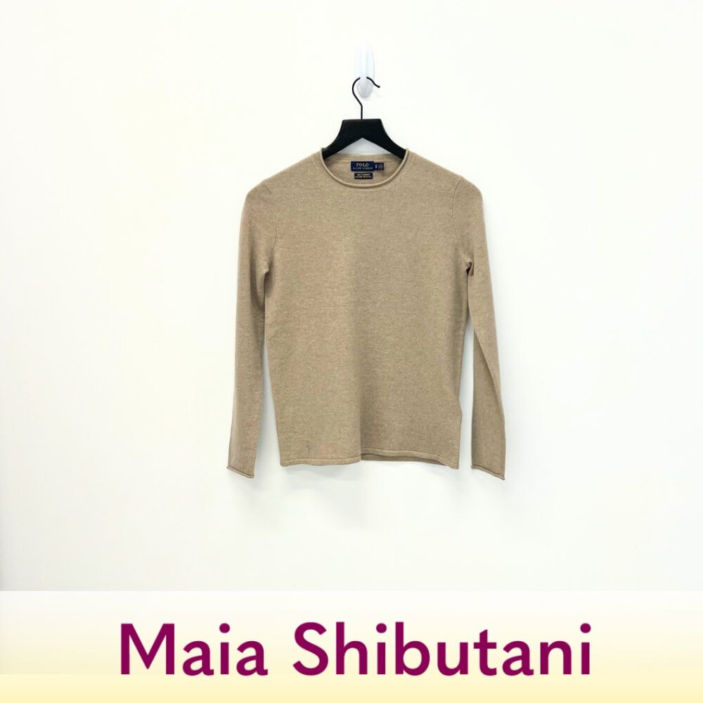 Polo Ralph Lauren Tan Cashmere Crewneck Sweater
